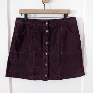 Adam Levine Women’s Size Large High Rise A Line Skirt Mini Corduroy Burgundy